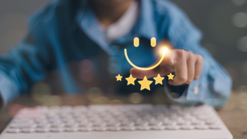 the-consumer-answered-the-survey-conceptually-the-customer-creates-a-happy-face-smiling-symbol-the-notion-of-customer-happiness-and-service-experience-1